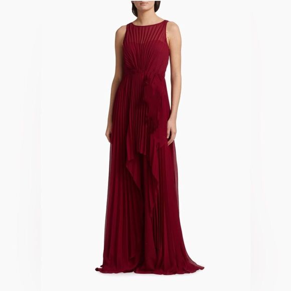 Badgley Mischka  Pleated Layered Gown size 10 - Picture 1 of 12